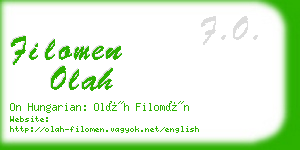 filomen olah business card